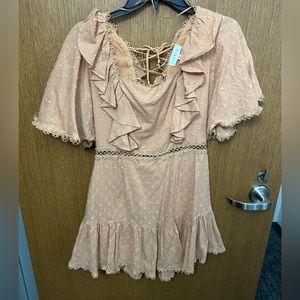Beige mini dress